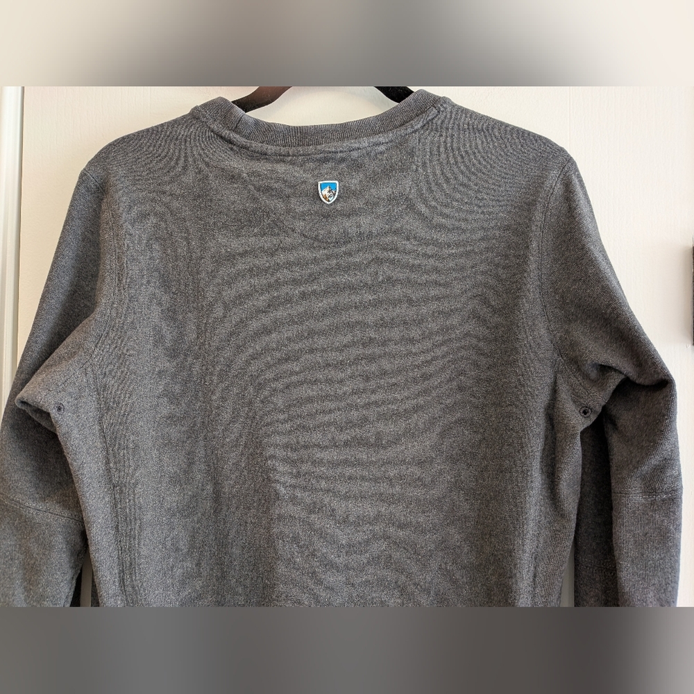 Kuhl Ace Pullover Charcoal Gray Organic Cotton Crewneck Long Sleeve Men's Size S - Picture 12 of 16